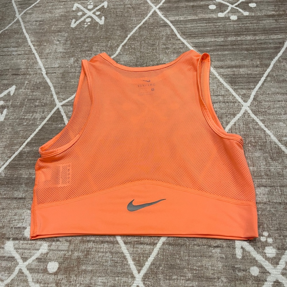 Neon orange Nike Dri Fit crop muscle top